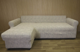 Чехол на угловой диван с выступом слева «Жаккард Волна» Серый